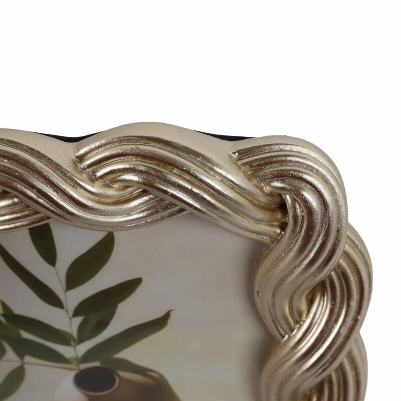 Decorative Resin and Glass Frame Twisted Rope Design - 5"x7", Gold