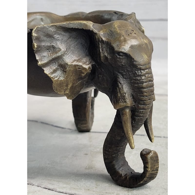 Bronze Metal Elephant Candy Dish Ashtray Original Art Sculpture Decor