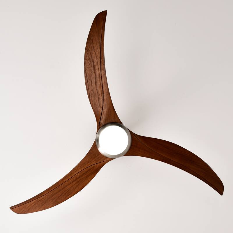 Modern Ceiling Fan Light with Lighting and Solid Wood Blades, Reversible DC Motor for Bedroom and Living Room