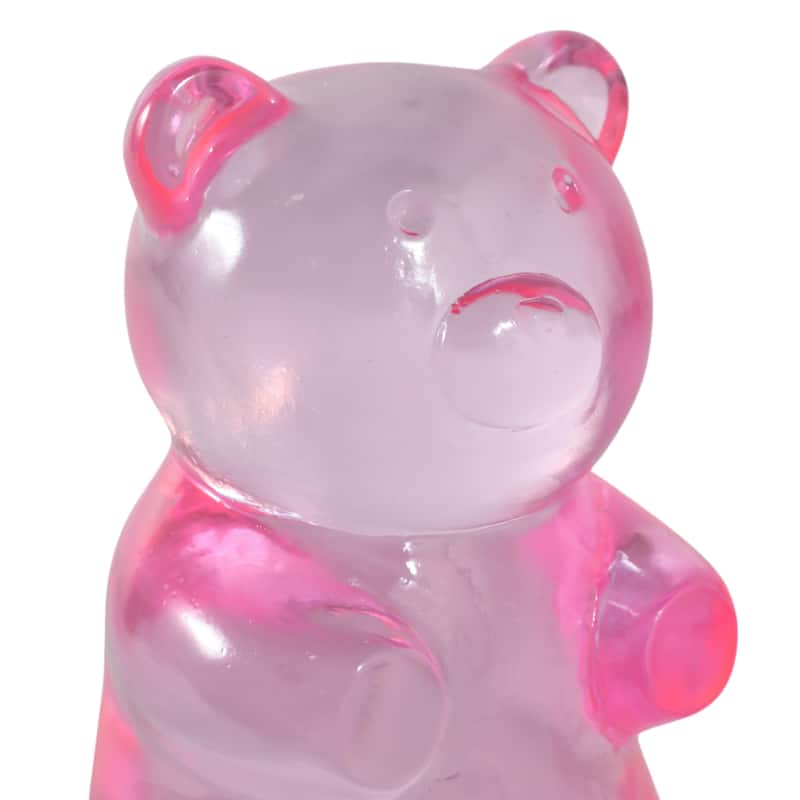 Resin Bear Figurine Boho Decor Bedroom Living Room Office - Pink - 6.75"