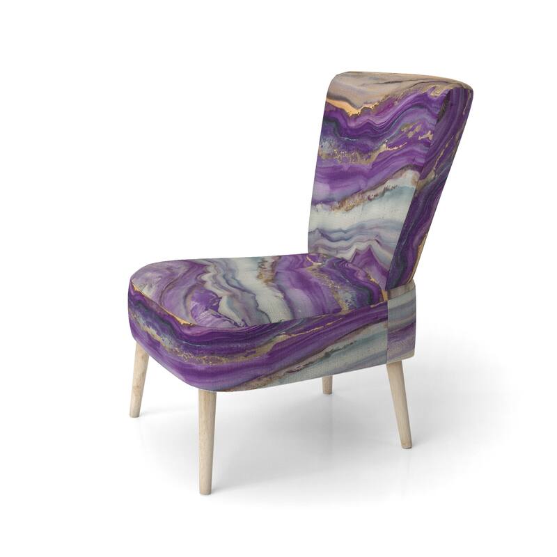 Designart "Coast Blue Sea Waves Watercolour" Upholstered Abstract Accent Chair - Modern Arm Chair For Bedroom