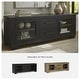 preview thumbnail 4 of 14, Signature Design by Ashley Galliden Black 80" TV Stand for TVs up to 92" - 79.5" W x 20" D x 28.13" H