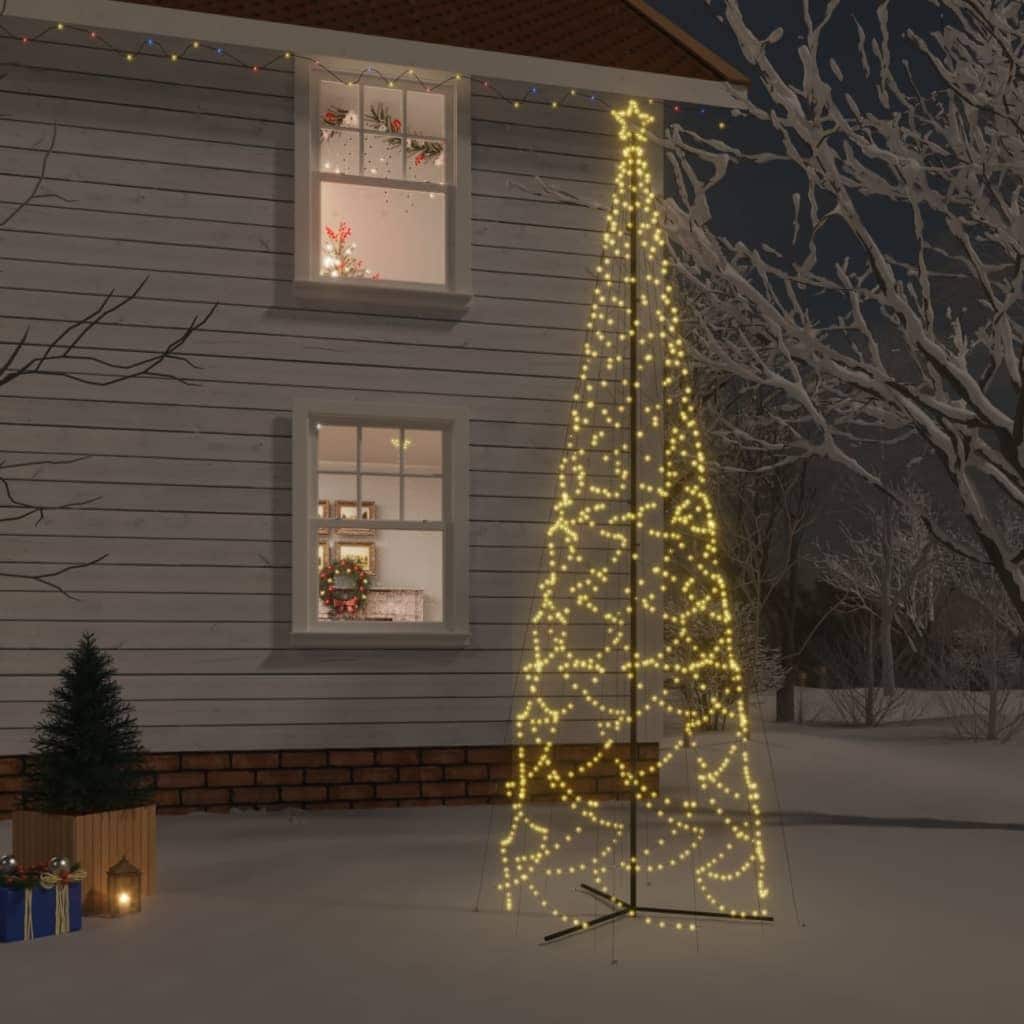 vidaXL Christmas Cone Tree Decoration Artificial Christmas Tree with LEDs
