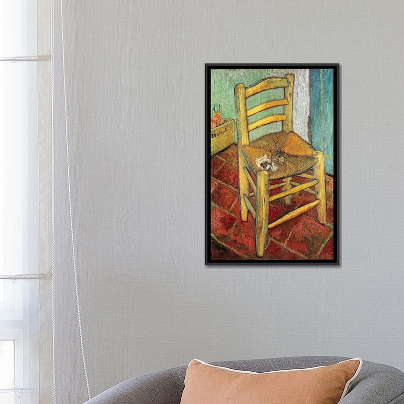 iCanvas "Vincent's Chair, 1888" by Vincent van Gogh Framed Canvas Print