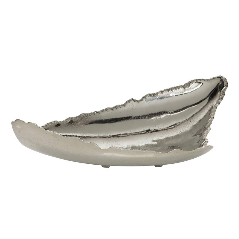 Aluminum Metal Live Edge Living Room Decor Tray - Silver - CosmoLiving by Cosmopolitan - Silver