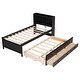 preview thumbnail 33 of 48, Espresso Twin Bed with Trundle, Drawers, and Bookcase Headboard