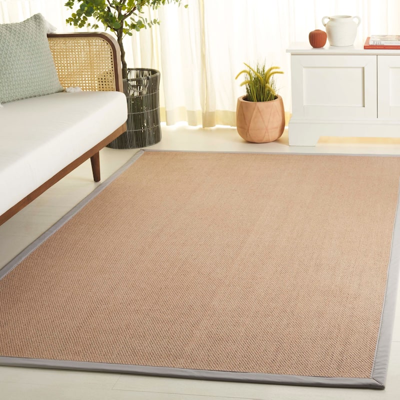 SAFAVIEH Natural Fiber Burgunda Farmhouse Jute Rug - Natural/Beige - 6' Square