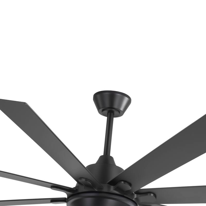 65"/72" Modern Black LED Ceiling Fan with Light Remote (8 Reversible Blades)