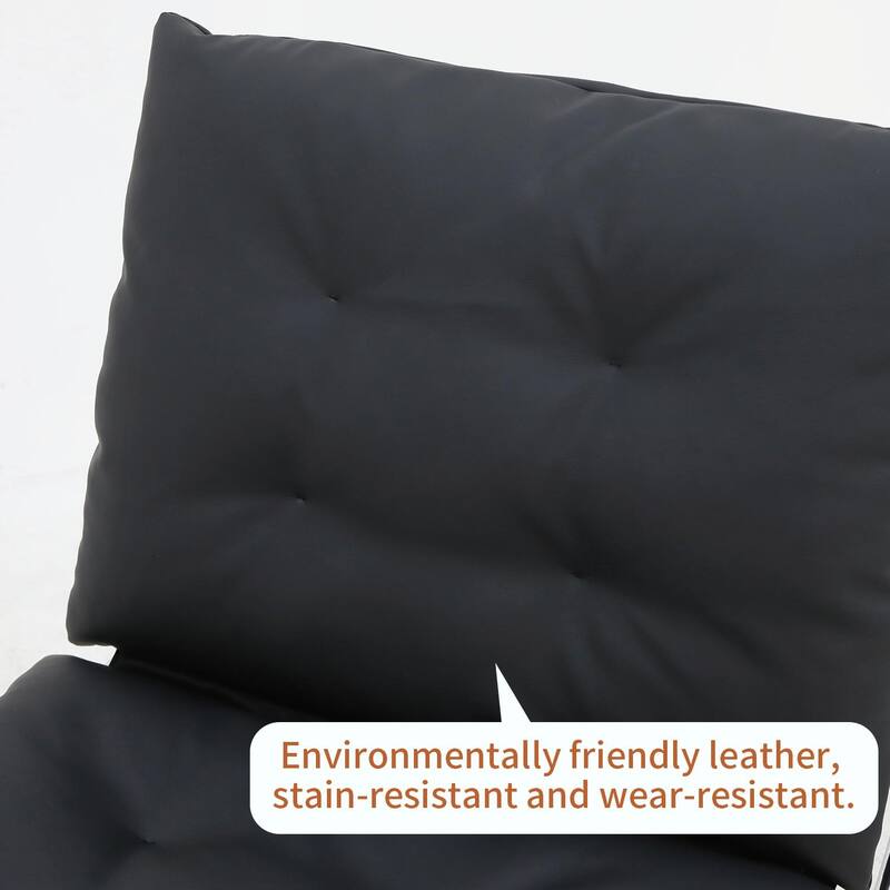 Modern Leather Accent Chair - High Back, Metal Legs