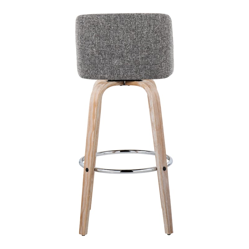 The Gray Barn Vallberga 30" Fixed-Height Bar Stool with White Washed Wood Base (Set of 2)