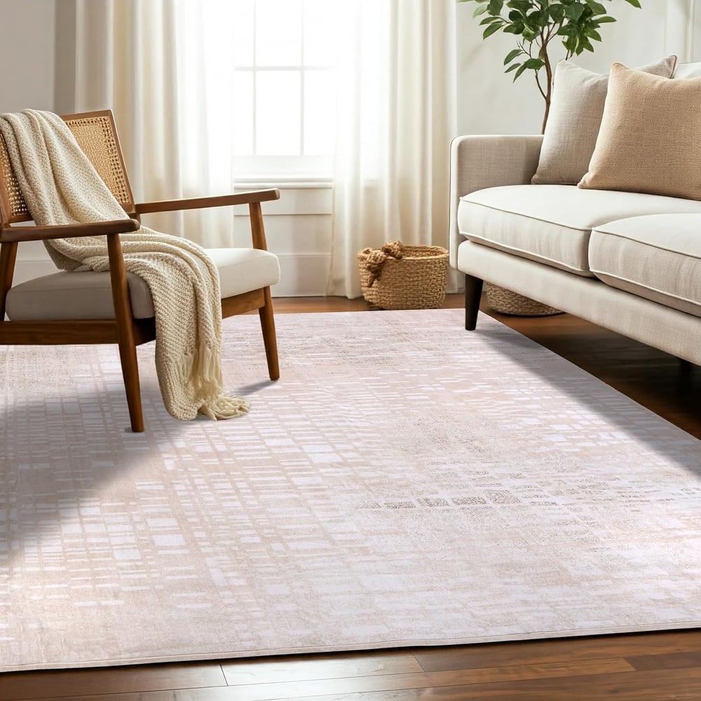 Delara Machine Washable Area Rug, Soft & Durable, Non-Slip Backing, Eco- Friendly GRS certified.