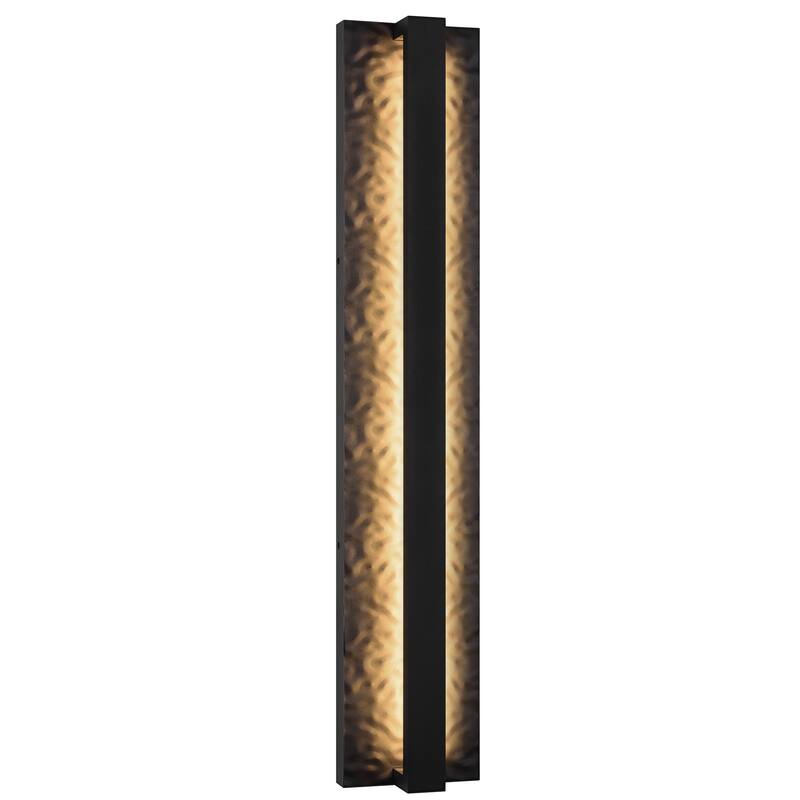 Outdoor LED Wall Light Handmade Textured Linear Black Wall Sconces - 31.5inch