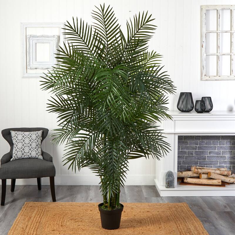 Tropical Palm Tree 6.5 Ft - Indoor Outdoor Decor, UV Proof Artificial Tree, Home Office Accent - 6.5ft.