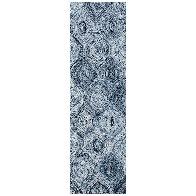 SAFAVIEH Handmade Ikat Lilija Wool Rug - 2'3" x 8' Runner - Grey