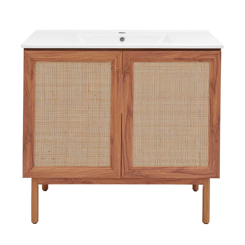 Swiss Madison SM-BV663 Classe 37" Free Standing Single Basin Vanity - Oak - Oak Finish