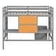 preview thumbnail 40 of 59, Full Size Loft Bed with Desk, Storage & 2 Drawers, Wooden Frame