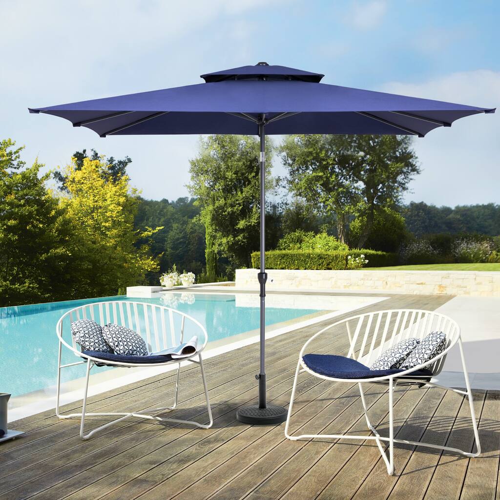 Pellebant 10 x 6.5 Ft Market Umbrella with Double Top, Base Not Included