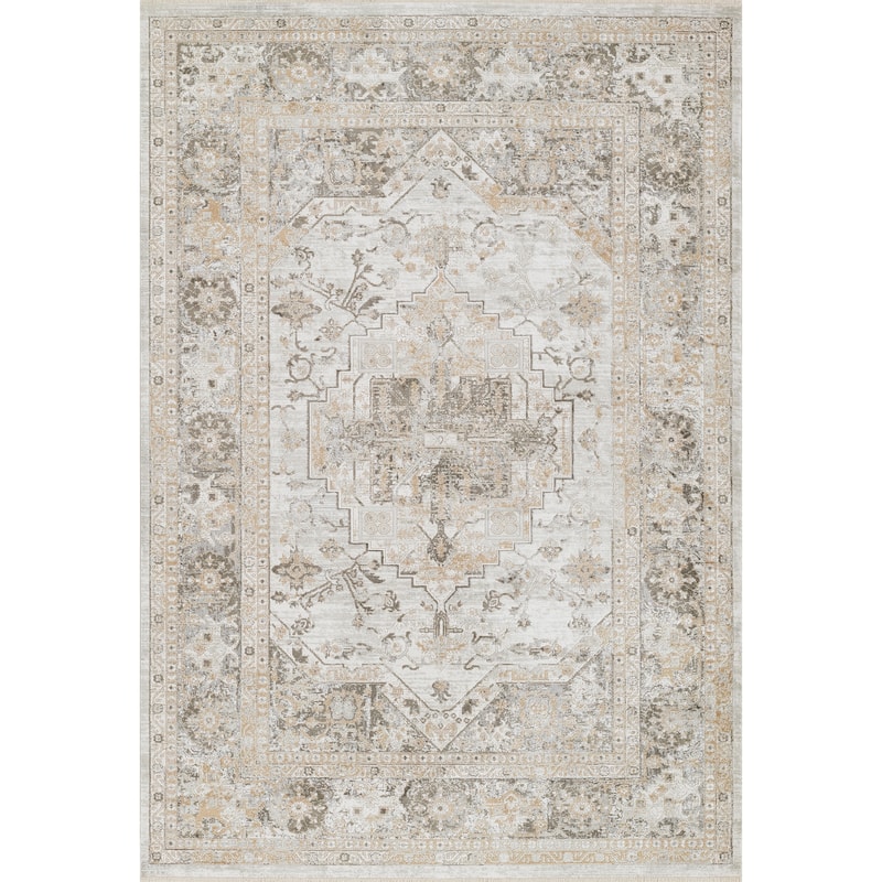 Momeni Cambridge Viscose Medallion Area Rug - 3'11" X 5'5" - Taupe - Runner/Rectangle