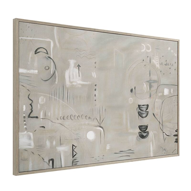 Renwil Kore Canvas Wall Art with Light Walnut Frame