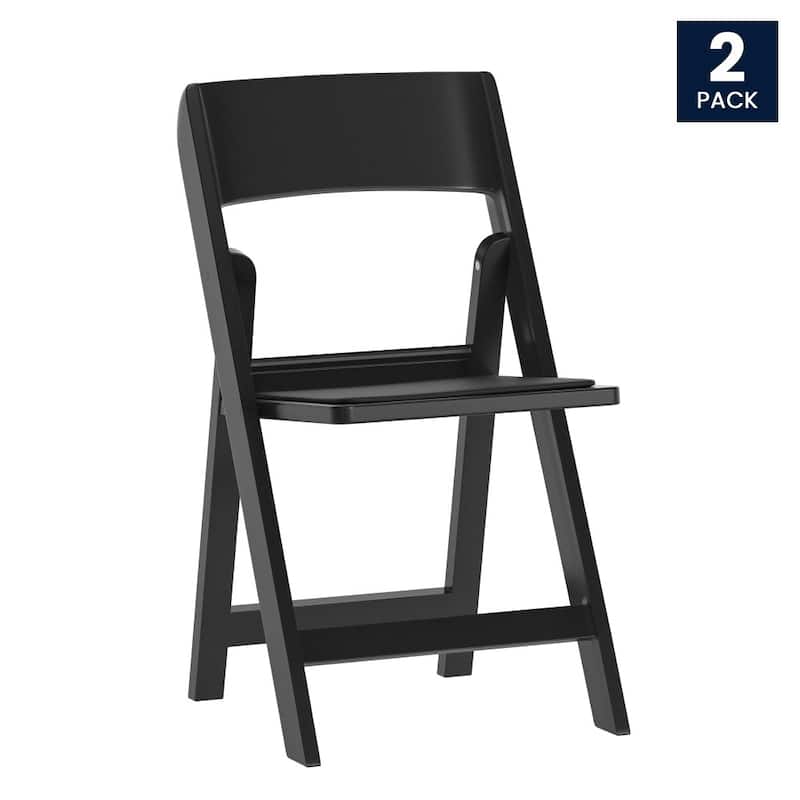 Set of 2 Commercial Resin Folding Event Chairs with Removable Padded Seats - 17.5"W x 18.25"D x 31.25"H
