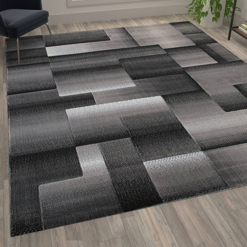 Modern Geometric Style Color Blocked Indoor Area Rug