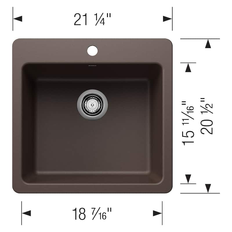 Blanco 443229 Liven 21" Drop-In/Undermount Single Basin SILGRANIT
