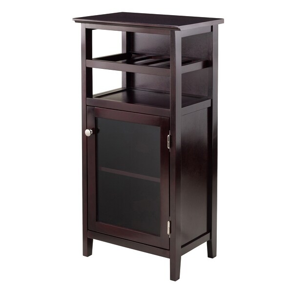 37.25” Espresso Brown Wooden Alta Wine Cabinet - N/A