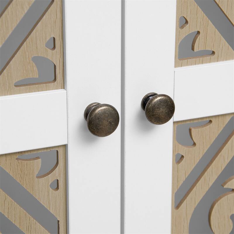Hollow Pattern 2 Door 3 Drawer Wardrobe