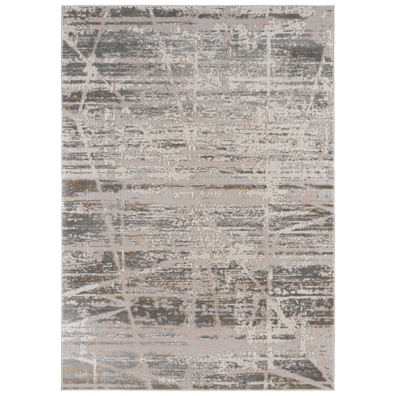 SAFAVIEH Palma Porgunnur Modern Abstract Area Rug - Grey/Gold - 5'3" x 7'6"