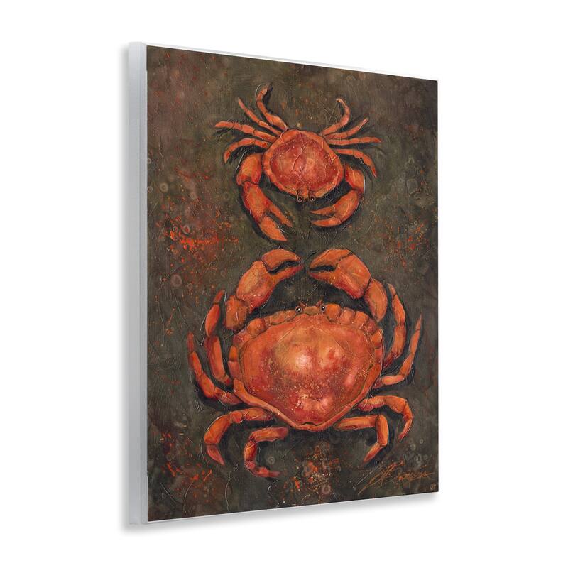 Stupell Small & Large Crab Pair Wall Plaque Art Design By Jody Bergsma