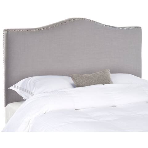 Safavieh Jeneve Arctic Grey Upholstered Headboard - Silver Nailhead (King)