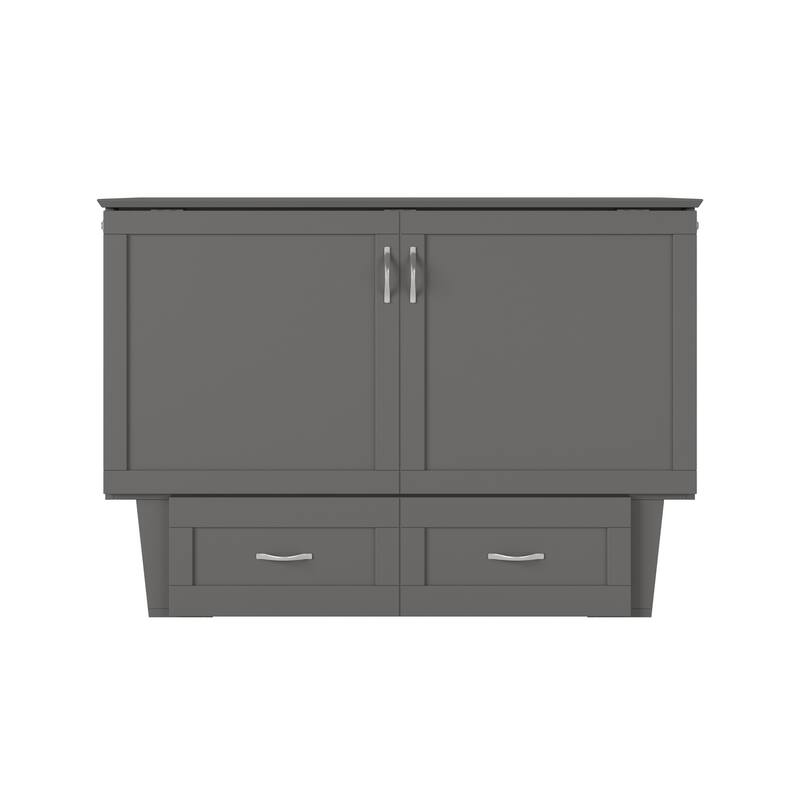 Monroe Full Murphy Bed Chest with 6" Memory Foam Mattress