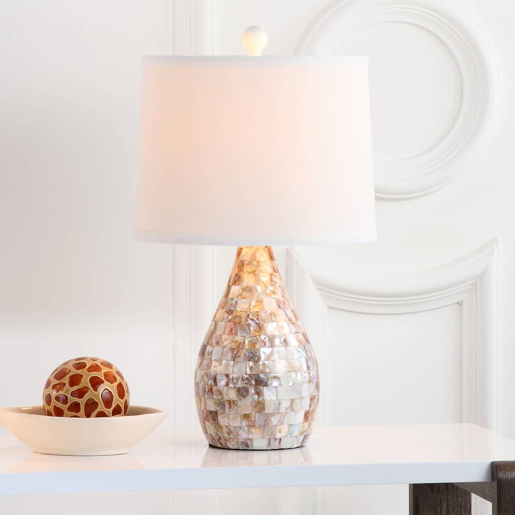 SAFAVIEH Lighting 21-inch Mother of Pearl Table Lamp (Set of 2) - 12"x12"x20.5"