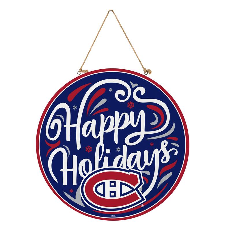 Montreal Canadiens 18" x 18" Happy Holidays Door Décor Wall Sign - 18" x 18"