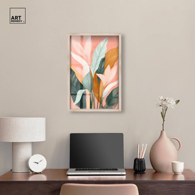 Peach and Palm Shadowbox by Art Remedy