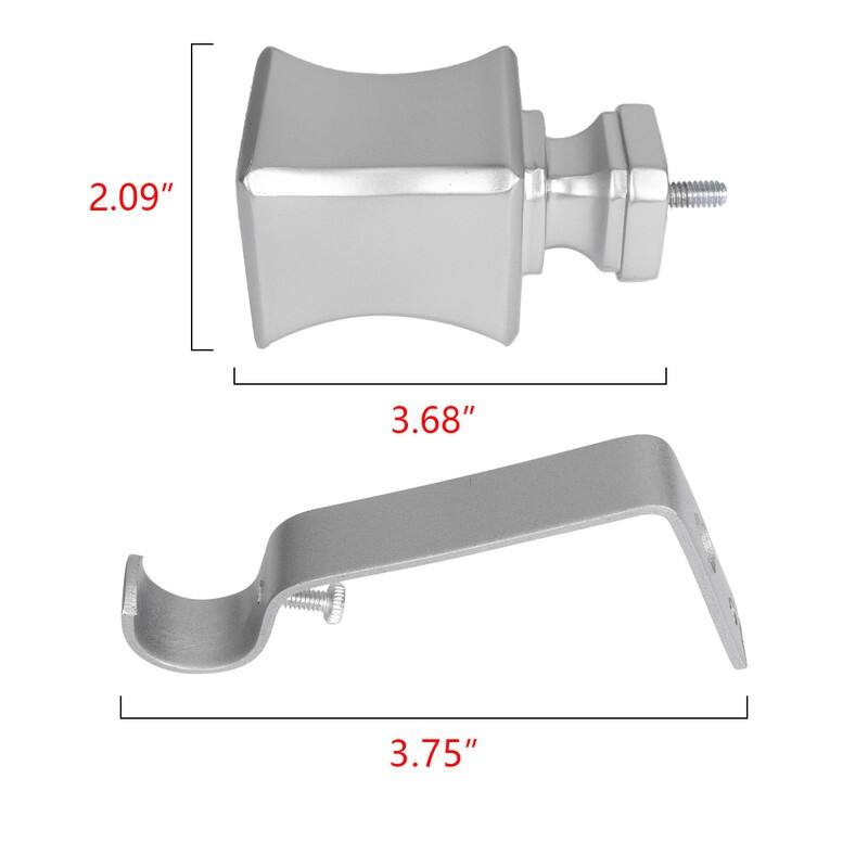 UTOPIA ALLEY Wall Mounted 3/4 Inch Curtain Rod - Curtain Rods For Windows, Adjustable Drapery Rods
