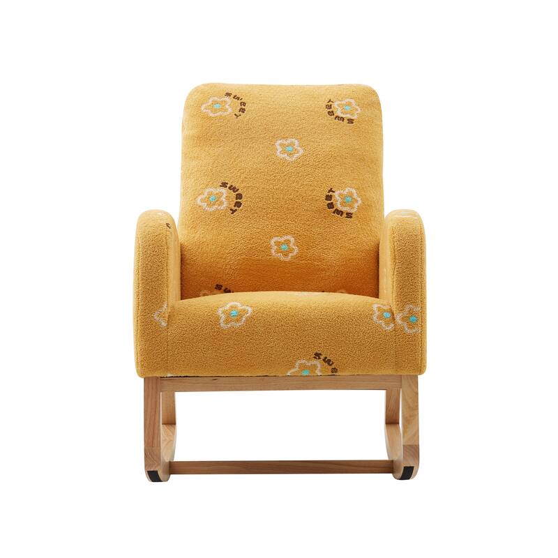 Modern Accent Rocker Armchair With Side Pocket