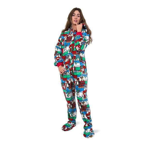 Shop Ugly Christmas Sweater Plush Hoodie Adult Footed One Piece