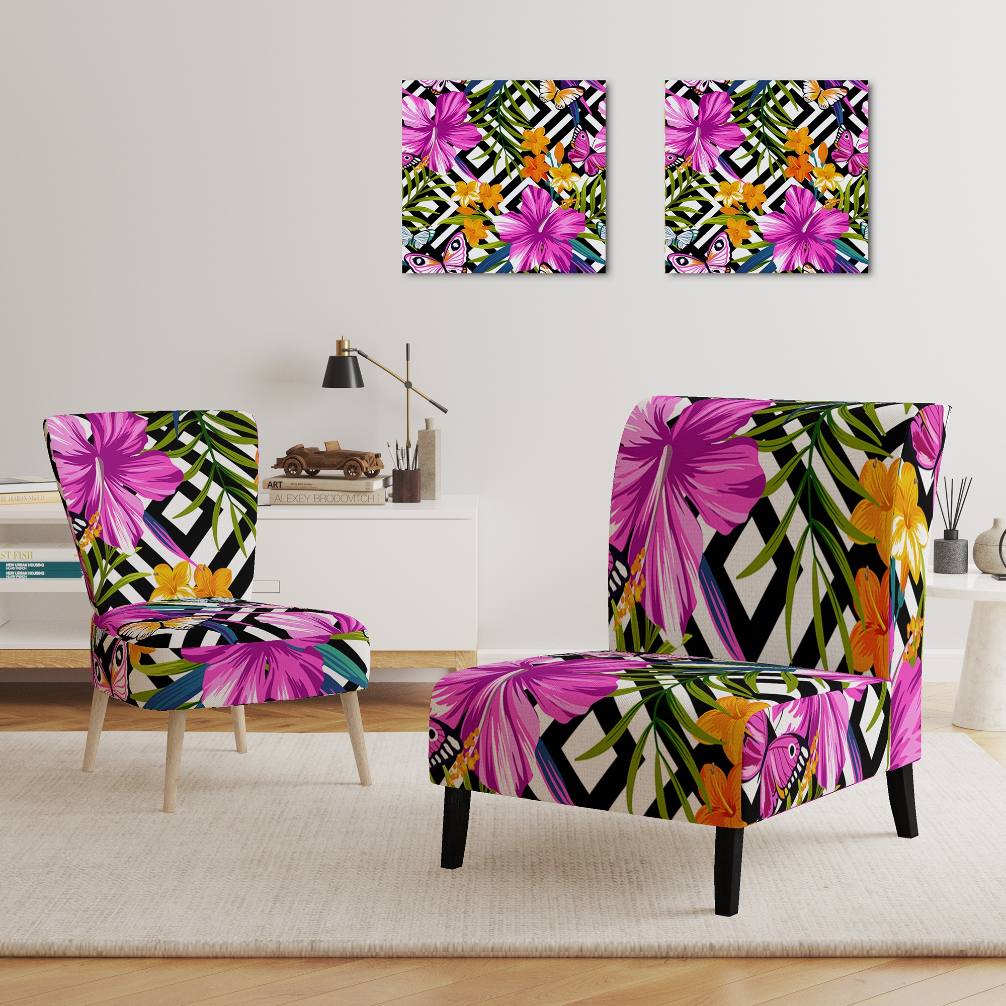 Tropical print accent chairs cheap