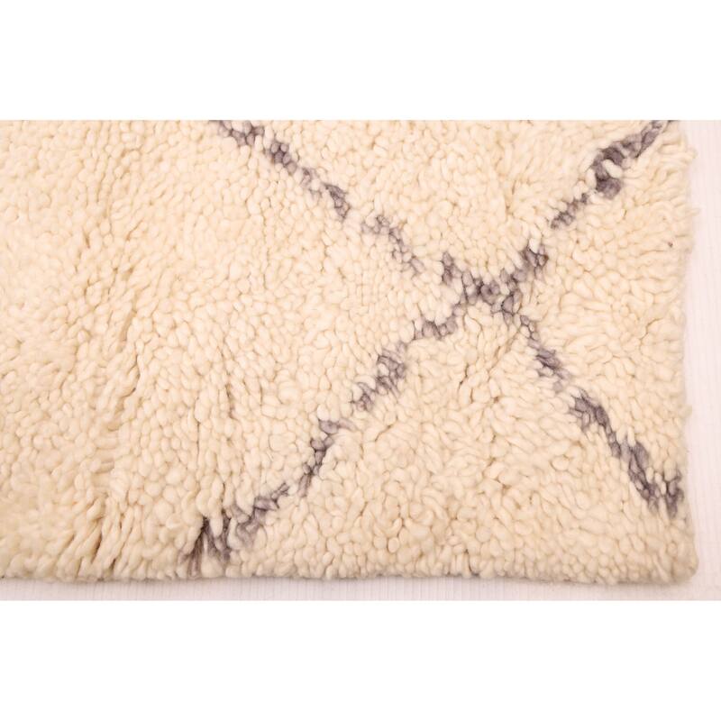 ECARPETGALLERY Hand-knotted Tangier Cream Wool Rug - 6'8 x 9'9