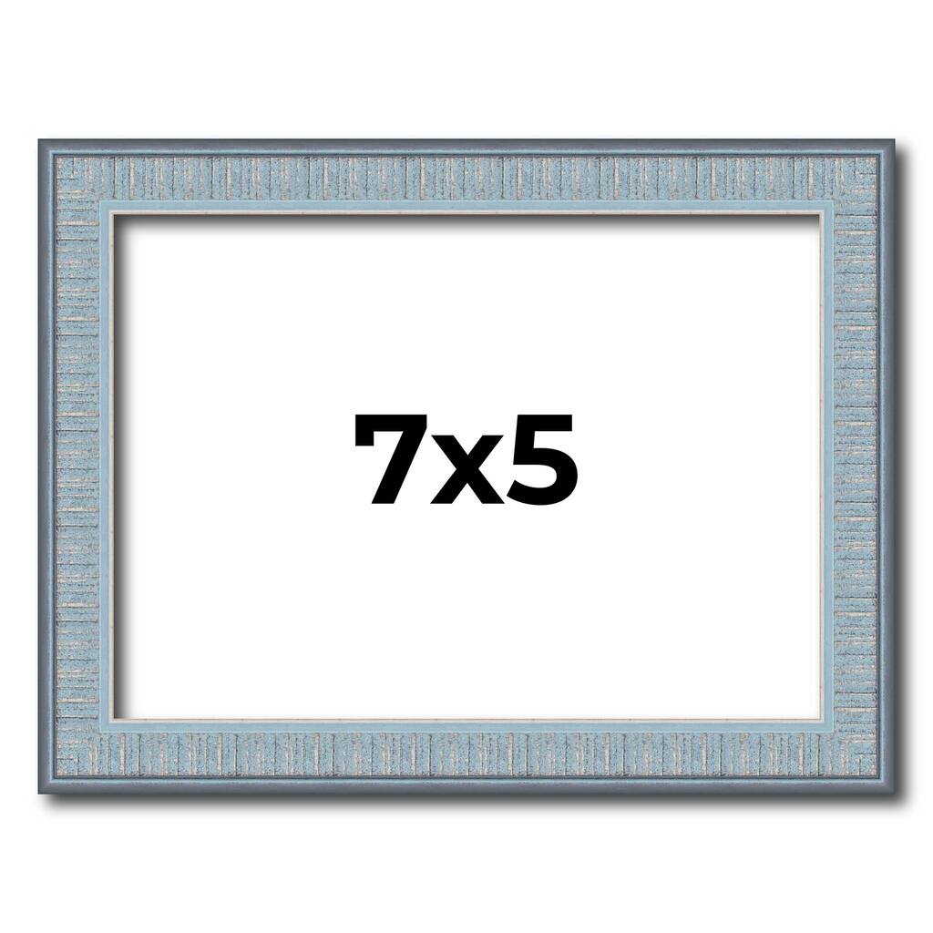 7x5 Frame Blue Picture Frame Modern Photo Frame Includes UV Acrylic Shatter Guard Front Acid Free Foam Backing Board Hardware