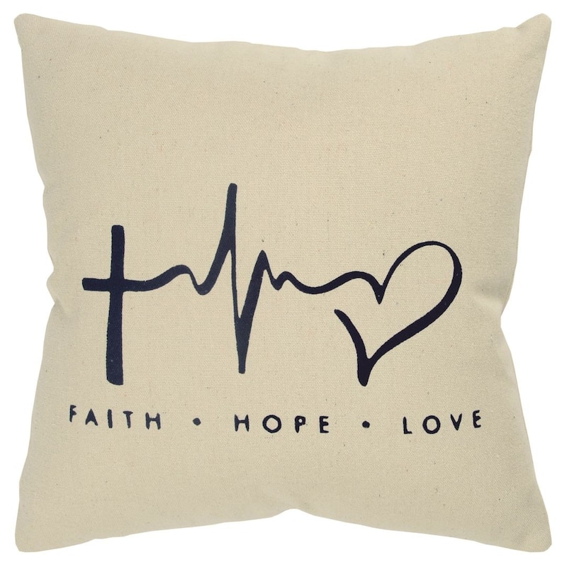 "Faith. Hope. Love." Decorative Pillow