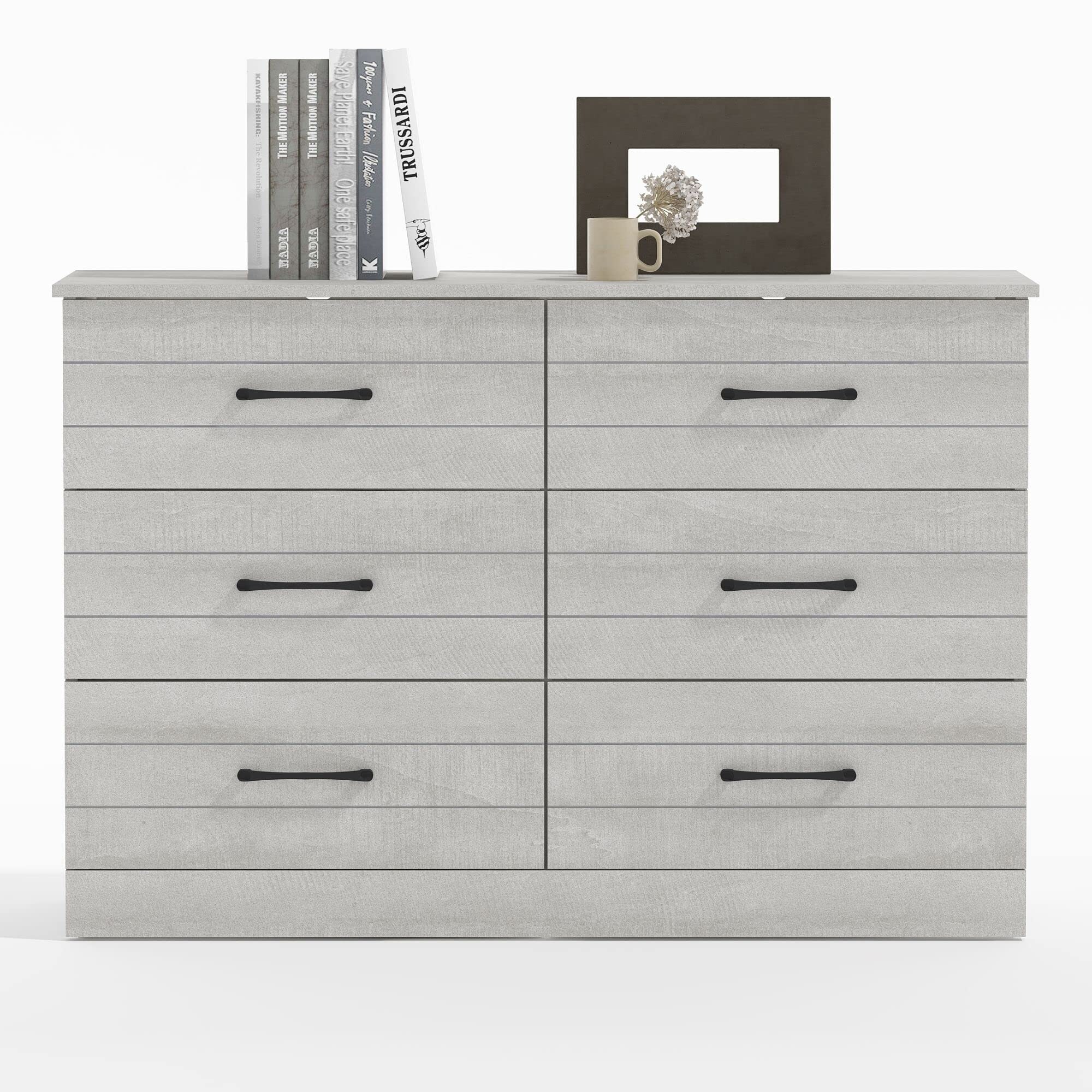 slim fit dress slacks Blaine Grey Dresser - Textured Linen Bedroom Furniture main image 1