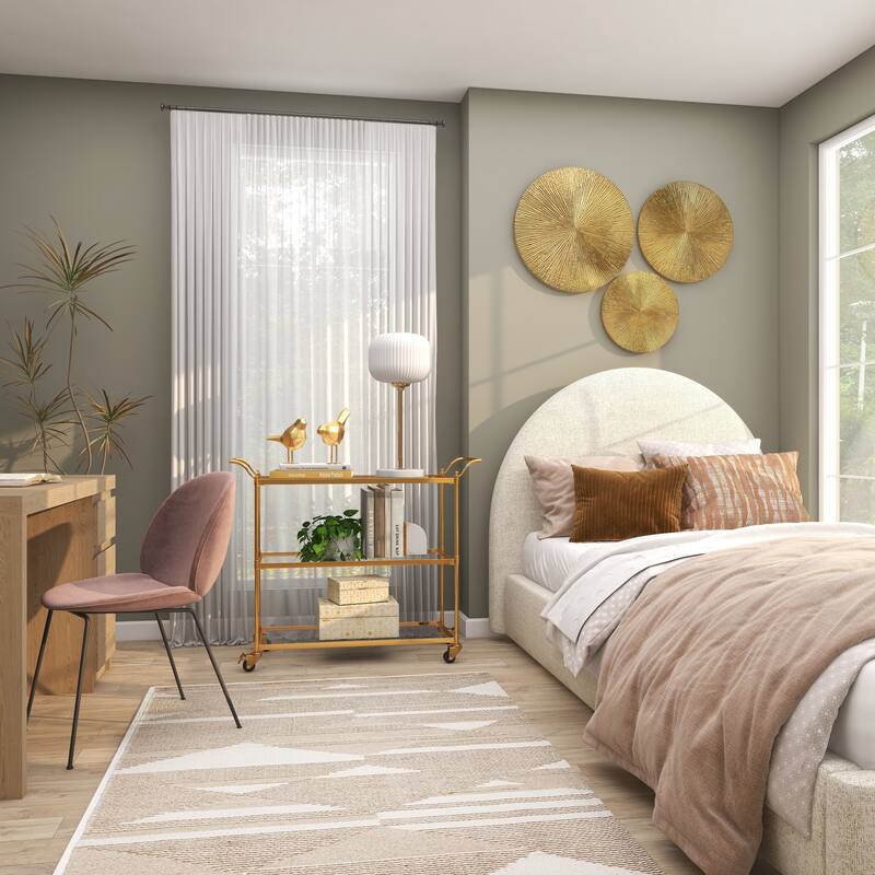 CosmoLiving by Cosmopolitan Gold, White or Black Wooden Carved Radial Plate Home Wall Decor (Set of 3)