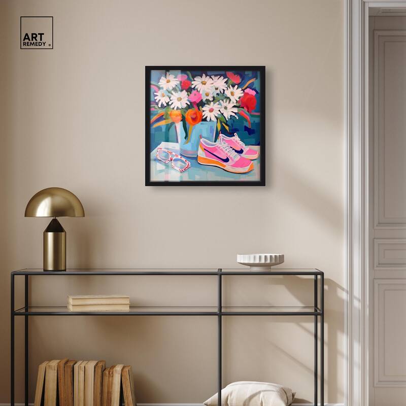 Whimsical Sneakers Flower Vase Shadowbox by Art Remedy