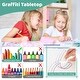 preview thumbnail 33 of 31, Gymax Kids Height Adjustable Table and 4 Chairs Set with Graffiti