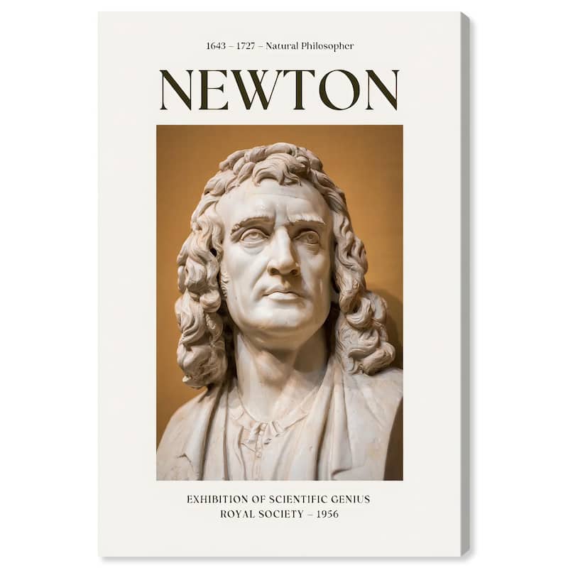Newton's Likeness in Marble Canvas by Art Remedy, Gallery Wrapped - 36" x 54"