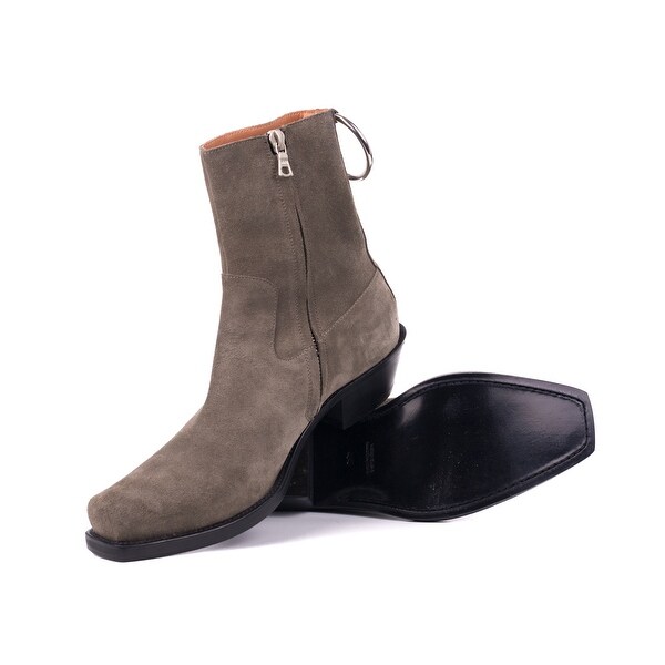 taupe western ankle boots