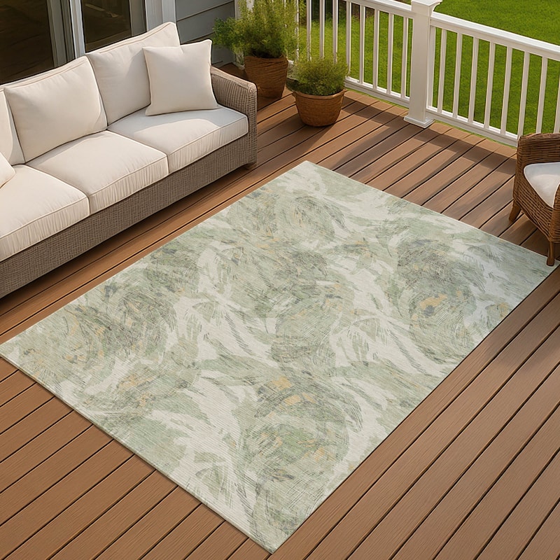 Machine Washable Indoor/ Outdoor Casual Amy Chantille Rug - Celery - 3' x 5'
