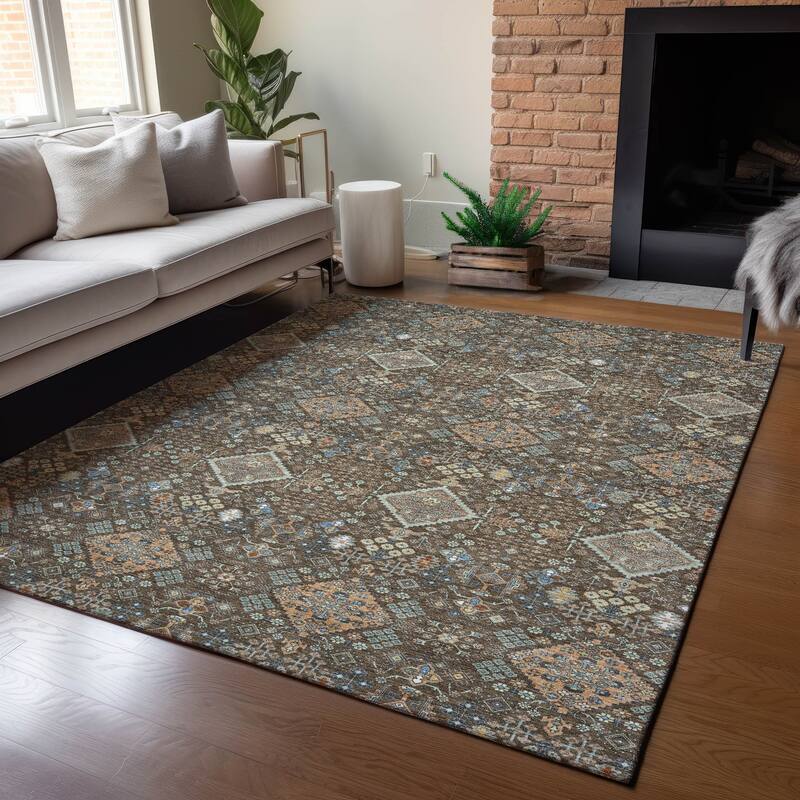 Machine Washable Indoor/ Outdoor Global Bidunga Chantille Rug